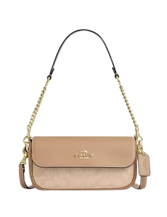 Coach Hailey Flap Bag With Signature Canvas
