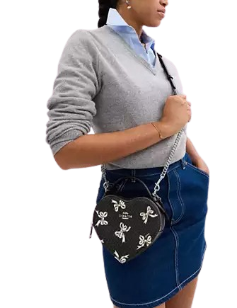 Coach Heart Crossbody Bag With Bow Print