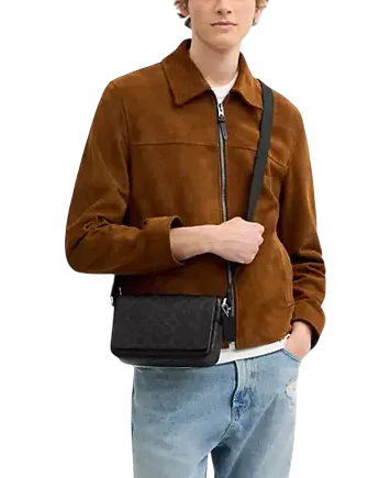 Coach Jack Small Flap Crossbody Bag In Signature Canvas