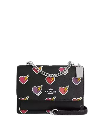 Coach Klare Crossbody Bag With Heart Bolt Print