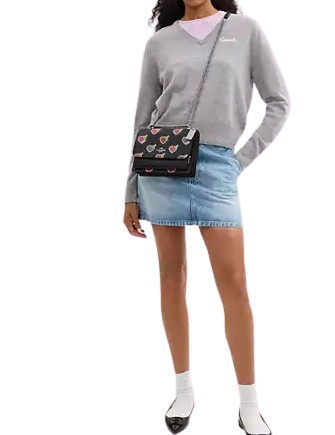 Coach Klare Crossbody Bag With Heart Bolt Print