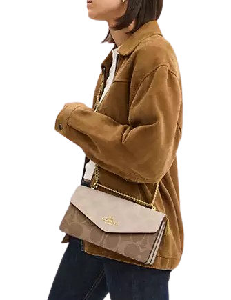 Coach Klare Envelope Crossbody Bag In Blocked Signature Canvas