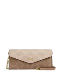 Coach Klare Wallet With Chain In Blocked Signature Canvas