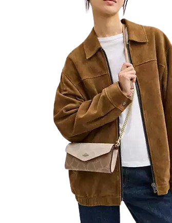 Coach Klare Wallet With Chain In Blocked Signature Canvas