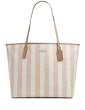 Coach Large City Tote Bag In Signature Canvas With Stripe