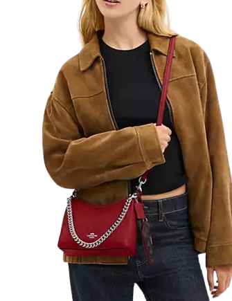 Coach Laurel Small Shoulder Bag With Mirror Charm And Pouch