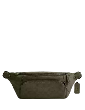 Coach League Belt Bag In Signature Canvas Jacquard