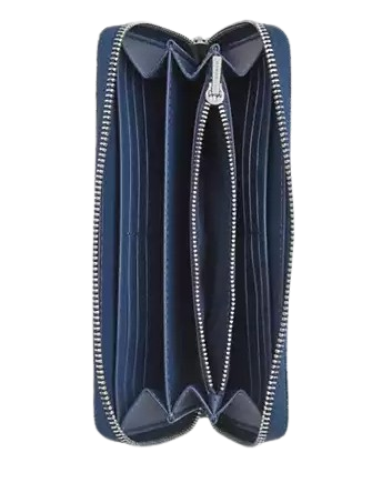 Coach Long Zip Around Wallet In Denim