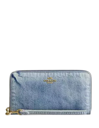 Coach Long Zip Around Wallet In Loved Denim