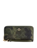 Coach Long Zip Around Wallet In Signature Camo Print
