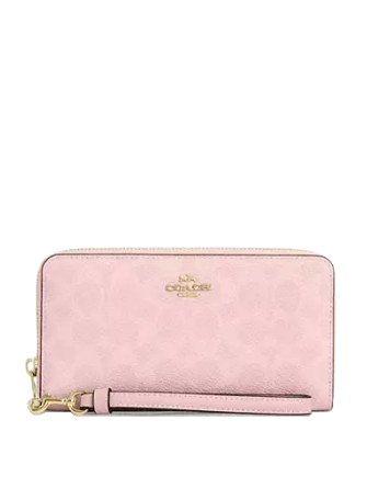 Coach Long Zip Around Wallet In Signature Canvas