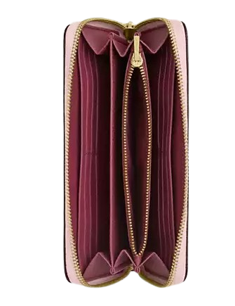 Coach Long Zip Around Wallet In Signature Canvas