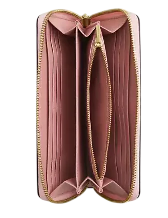 Coach Long Zip Around Wallet In Signature Canvas