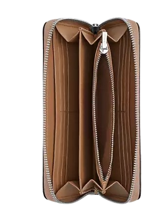 Coach Long Zip Around Wallet In Signature Canvas