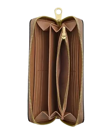 Coach Long Zip Around Wallet In Signature Canvas