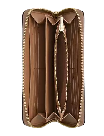 Coach Long Zip Around Wallet In Signature Canvas