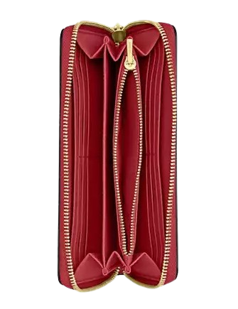 Coach Long Zip Around Wallet In Signature Canvas