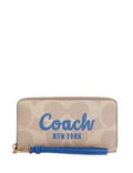 Coach Long Zip Around Wallet In Signature Canvas With Coach Graphic