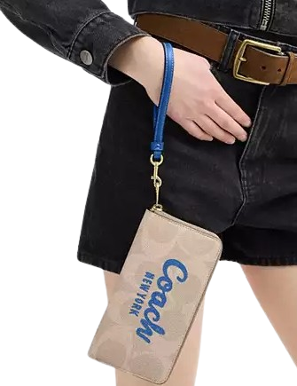 Coach Long Zip Around Wallet In Signature Canvas With Coach Graphic