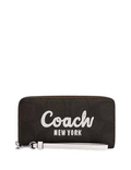 Coach Long Zip Around Wallet In Signature Canvas With Coach Graphic
