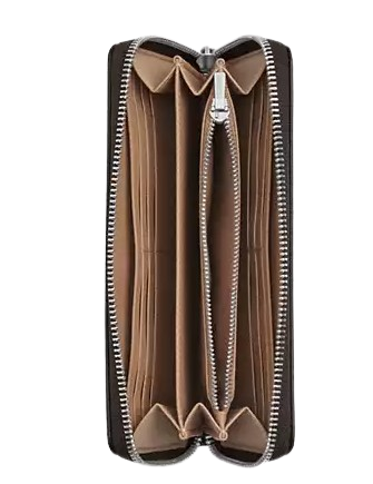 Coach Long Zip Around Wallet In Signature Canvas With Coach Graphic