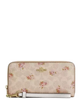 Coach Long Zip Around Wallet In Signature Canvas With Floral Print