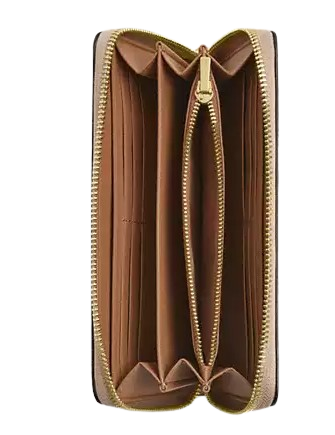 Coach Long Zip Around Wallet In Signature Canvas With Floral Print