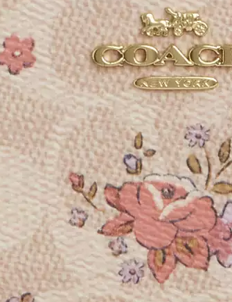 Coach Long Zip Around Wallet In Signature Canvas With Floral Print