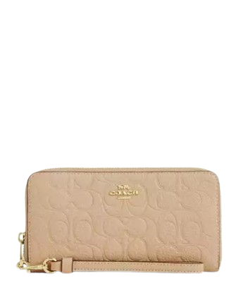 Coach Long Zip Around Wallet In Signature Leather