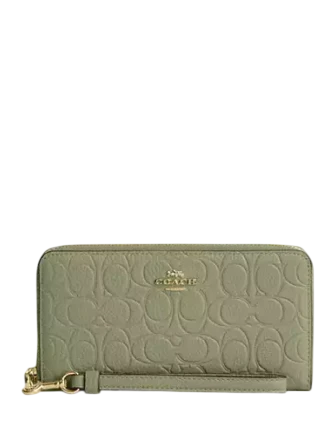 Coach Long Zip Around Wallet In Signature Leather