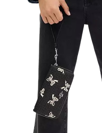Coach Long Zip Around Wallet With Bow Print