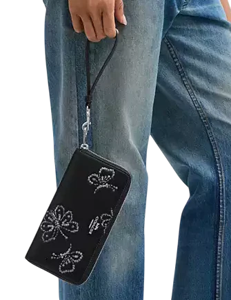 Coach Long Zip Around Wallet With Butterfly Print