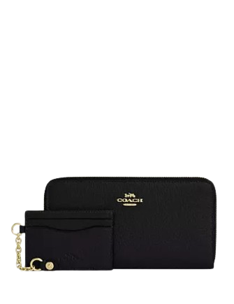 Coach Long Zip Around Wallet With Detachable Card Case