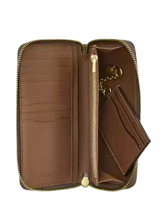 Coach Long Zip Around Wallet With Detachable Card Case