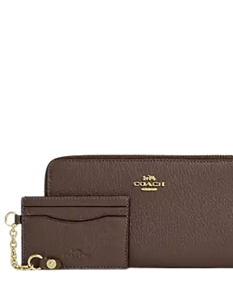 Coach Long Zip Around Wallet With Detachable Card Case