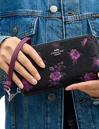 Coach Long Zip Around Wallet With Floral Print