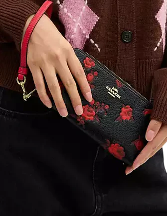 Coach Long Zip Around Wallet With Floral Print