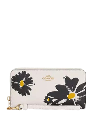 Coach Long Zip Around Wallet With Floral Print