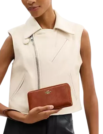 Coach Long Zip Around Wallet With Quilting