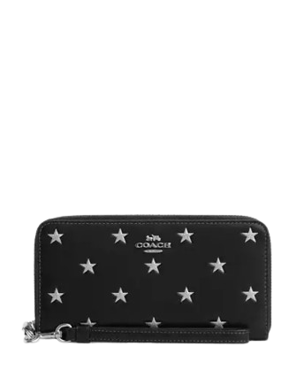 Coach Long Zip Around Wallet With Star Print