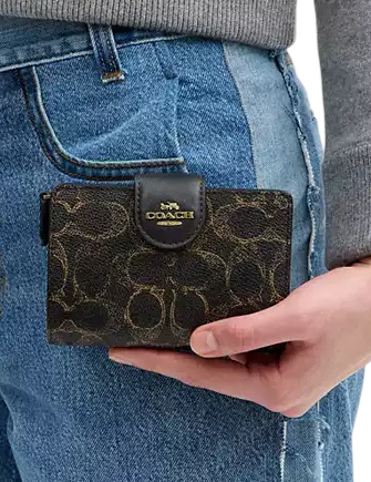 Coach Medium Corner Zip Wallet In Loved Signature Canvas