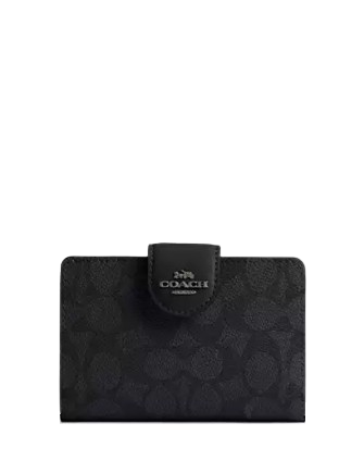 Coach Medium Corner Zip Wallet In Signature Canvas