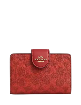 Coach Medium Corner Zip Wallet In Signature Canvas