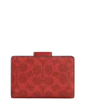 Coach Medium Corner Zip Wallet In Signature Canvas