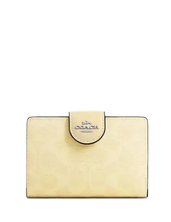 Coach Medium Corner Zip Wallet In Signature Canvas