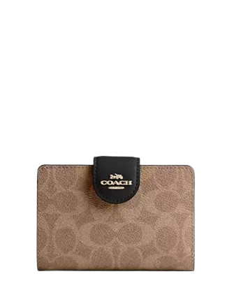 Coach Medium Corner Zip Wallet In Signature Canvas