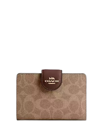 Coach Medium Corner Zip Wallet In Signature Canvas