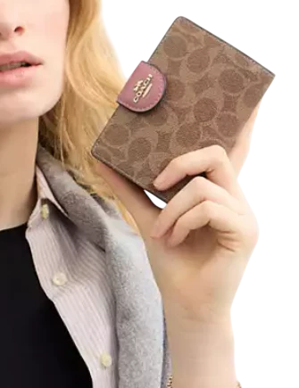 Coach Medium Corner Zip Wallet In Signature Canvas