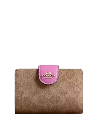 Coach Medium Corner Zip Wallet In Signature Canvas