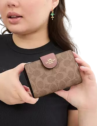 Coach Medium Corner Zip Wallet In Signature Canvas